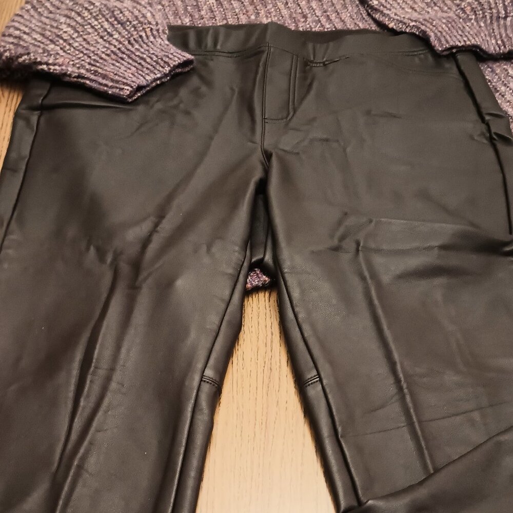 J. Jill Size XL Dark Raisin Faux Leather Pants (NWT)
